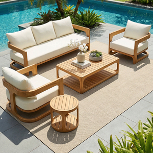 Conjunto de <span class=keywords><strong>Muebles</strong></span> de Jardín de Teca Premium Personalizados y Confortables para Hotel, Conjunto de <span class=keywords><strong>Muebles</strong></span> de Lujo para Resort, <span class=keywords><strong>Muebles</strong></span> de Teca para Patio, Sofá de Exterior para Villa - Product Image 1