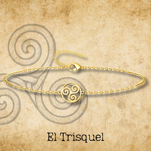 Triskelion collana con ciondolo in acciaio dorato elegante bracciale Design - Product Image 4
