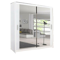 Armoire moderne en bois avec miroir et porte coulissante au design innovant, meubles écologiques pour chambre à coucher et salon, personnalisables pour usage domestique