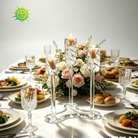Nouveau design, chandelier en acrylique à 3 bras, motif en spirale, porte-bougie conique pour centre de table de mariage, décoration intérieure, support OEM ODM
