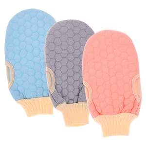Gant de bain à cinq doigts en gros OEM, double texture, serviette de douche en PE, gants exfoliants pour animaux de compagnie en hiver, mode, sans rinçage, pour le corps - Product Image 1