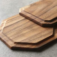 Plateaux en bois d'acacia, plateau de service rond, planche à charcuterie, 2 pièces, assiette décorative en bois, plateau pour aliments, plateau à biscuits