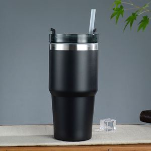 Gobelet isotherme de voyage 20oz 30oz en acier inoxydable avec couvercle et paille, base antidérapante, pour café chaud ou froid - Product Image 6