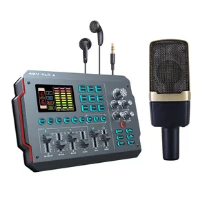 2024 новинка, аудиокарта Haoyu, V-M16 проводной конденсаторный микрофон с аудиоинтерфейсом 48 В для записи
