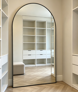 Modern Arched Full Length Mirror Aluminum Alloy Frame Decorative Wall Mirror Floor Standing <b>Bedroom</b> Living Room Hotel Customized - Product Image 5