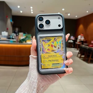 Étui de téléphone antichoc en TPU transparent et PC de qualité supérieure pour iPhone 18 17 Pro Max avec porte-cartes intégré pour cartes TCG - Product Image 4