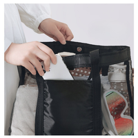 Sac de plage en maille 2 en 1 avec logo personnalisé, compartiment isotherme, grande capacité, sac de pique-nique à double couche pour les voyages
