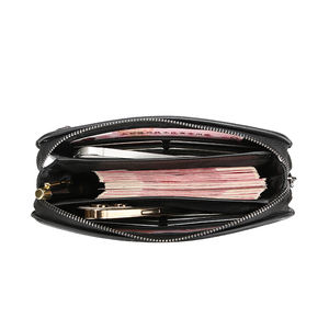 Portefeuille long pour homme, style business décontracté, pochette à double fermeture éclair, grande capacité, plusieurs emplacements pour cartes, avec fermeture en PU et verrouillage par empreinte digitale - Product Image 5