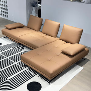 Sofá de color café en forma de L, diseño de sala de estar lujoso, proveedor de sofá moderno, sillón eléctrico plegable, proveedor de sofá <span class=keywords><strong>cama</strong></span> - Product Image 3