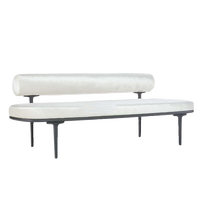 Banc en bois massif de style italien avec dossier simple, moderne, pour chambre à coucher, pied de lit, salon, usage commercial, en tissu décontracté