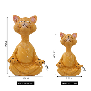 Décoration de maison Yoga <span class=keywords><strong>chat</strong></span> Sculpture Style <span class=keywords><strong>nordique</strong></span> <span class=keywords><strong>chat</strong></span> heureux ornements conception de jardin résine assis Zen <span class=keywords><strong>chat</strong></span> ornements cadeaux résine artisanat - Product Image 6