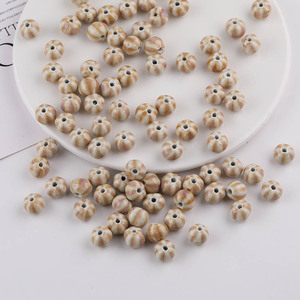 Cuentas de cerámica con esmalte floral en forma de calabaza de 8 mm, cuentas sueltas para hacer pulseras, materiales para hacer joyería DIY, colores aleatorios. - Product Image 4