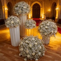 Bouquet de mariage Starflower de simulation transfrontalier, décoration suspendue pour plafond d'hôtel, boule de fleurs haute densité, fabriqué en Chine