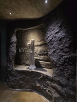 Panneau mural 3D en pierre PU ignifuge OEM, grand format 600x1200mm, résistant aux taches, écologique, pour table de salle à manger intérieure