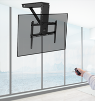Support de télévision motorisé électrique en acier pour montage au plafond, télécommande, inclinaison et rotation, écrans plats de 32 à 65 pouces, VESA max 600x400 mm, 40 kg