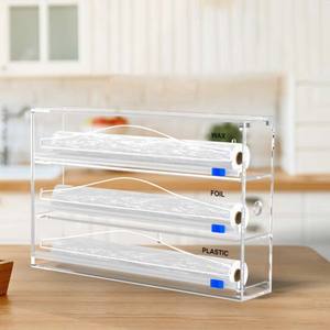 ตัวจัดระเบียบพลาสติกอะคริลิคตัวจ่ายพลาสติกสำหรับห้องครัวลิ้นชักอลูมิเนียมฟอยล์ตกแต่งที่เก็บของติดผนังตัวยึดตัด - Product Image 4