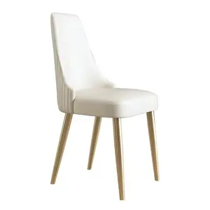 현대 형식 창조적인 디자인 백색 덮개를 씌운 스테인리스 금속 부류 식사 의자
