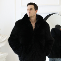 Dernier modèle de vêtements d'extérieur chauds et charmants en fourrure de renard avec chapeau pour hommes, manteau confortable en fourrure de renard pour l'automne et l'hiver