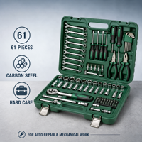 Jeu d'outils de réparation automobile professionnel en acier au carbone 61 pièces 6,3x12,5 mm avec douilles à cliquet pour l'entretien industriel lourd