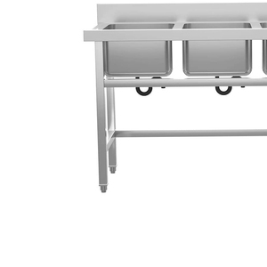 Lavabo à <span class=keywords><strong>main</strong></span> autoportant pour hôtel et hôpital, bol carré en acier inoxydable, à pédale, directement de l'usine, Singapour, pour l'extérieur - Product Image 3