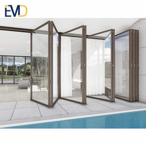 Portes patio coulissantes accordéon en aluminium à double vitrage, prix - Product Image 1