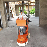 Ponceuse à béton époxy sans poussière 220V avec moteur à engrenages manuel, trois têtes, machine de ponçage autoportée et aspirateur