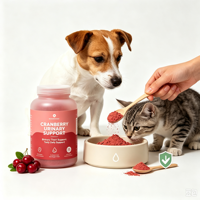 Complément alimentaire pour chiens et chats à base de canneberge pour le soutien urinaire, marque privée OEM ODM, poudre et capsules naturelles pour la santé de la vessie