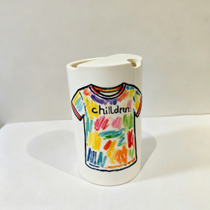 Custom Handmade Ceramic Coffee Cup - Unique Handpainted Children's Design, Ideal for Holiday Gifts