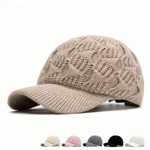 Autumn Winter Women Lady Warm Jacquard Baseball Cap Casual Thickened Fashion Solid Color Knitted <b>Hat</b> - Product Image 2