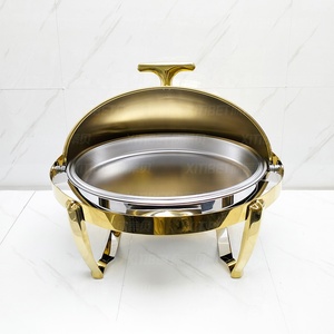 Calentador de Alimentos Buffet para Restaurante de Hotel de Lujo Dorado, Recipiente para Calentar Alimentos con Vapor, 9L, Eficiencia Energética A++, para Banquetes de <span class=keywords><strong>Boda</strong></span> y <span class=keywords><strong>Catering</strong></span> - Product Image 6