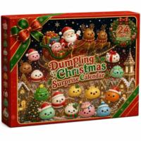 Nouveau Calendrier de l'Avent Squishy Dumpling 24 Jours, Ensemble de Jouets Anti-Stress à Presser pour Noël, Cadeau de Fêtes en Gros pour Enfants