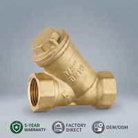 Filtre en Y en laiton 1/2" DN15 filetage BSP G, filtre en ligne en acier inoxydable 304 avec valve pour plomberie, OEM/ODM, garantie 5 ans
