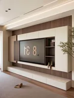 Mueble de TV Moderno y Elegante de Madera Maciza, Gran Capacidad de Almacenamiento, Duradero, Ecológico, Ahorra Espacio, para Sala de Estar, Bar en Casa, Comedor