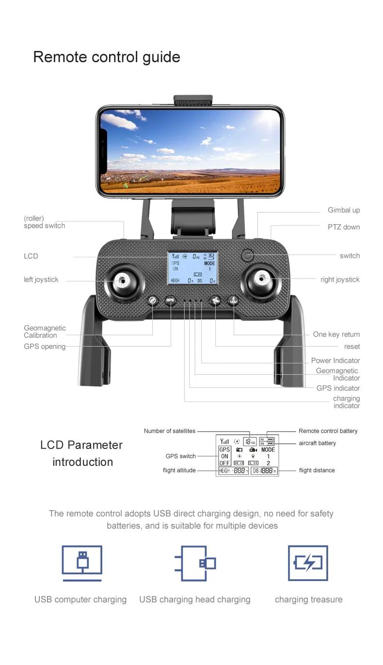 25 Mins uzun menzilli 3KM acemi Drone engel kaçınma GPS 4K 1080P kamera ile profesyonel hava fotoğrafçılığı Drone takip