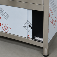 Armoire de rangement en acier inoxydable finition mate brossée avec capacité de charge de 1000 kg/m pour le stockage en cuisine commerciale
