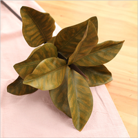 Feuilles artificielles au toucher naturel, vaporisateur en gros, magnolia, feuilles réalistes, guirlande de Noël, feuilles de magnolia