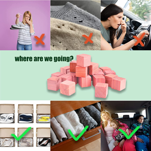 Placard désodorisant aromatique canada cèdre cubes puces anneau boule cèdre <span class=keywords><strong>rouge</strong></span> blocs de bois pour garde-robe vêtements stockage - Product Image 4