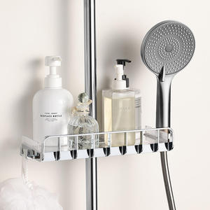 Étagère <span class=keywords><strong>de</strong></span> <span class=keywords><strong>Douche</strong></span> Murale Luxe Léger Sans Perçage en Plastique pour Articles <span class=keywords><strong>de</strong></span> Toilette et Gels – Rangement Pratique pour Nettoyants - Product Image 1
