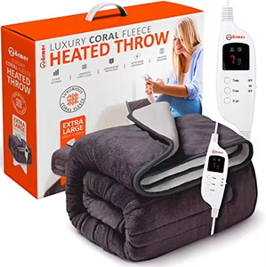 <span class=keywords><strong>Manta</strong></span> Eléctrica Doble Económica de 50 x 62 Pulgadas, USB, 3 Niveles de Calor, Tejida, 100% Poliéster, Antiácaros, para Invierno - Product Image 1