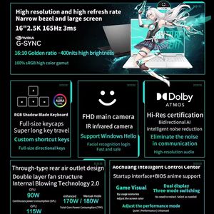 แล็ปท็อป TUF F16 โน้ตบุ๊กเกมมิ่งขนาด 2.5k นิ้ว  คอมพิวเตอร์พกพาสำหรับเล่นเกม  ซีพียู Core Ultra 9/7  การ์ดจอ RTX5070 - Product Image 5