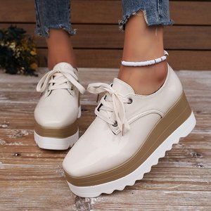 Nuove <span class=keywords><strong>scarpe</strong></span> da donna <span class=keywords><strong>con</strong></span> <span class=keywords><strong>zeppa</strong></span> <span class=keywords><strong>con</strong></span> punta rotonda e Muffin <span class=keywords><strong>con</strong></span> <span class=keywords><strong>zeppa</strong></span> a fondo spesso <span class=keywords><strong>scarpe</strong></span> Casual da donna in stile britannico - Product Image 4