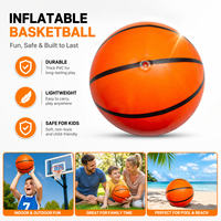 Ballon de basket gonflable en PVC orange, ballon de jeu durable pour enfants, idéal pour les jeux en extérieur, la plage et la danse de rue