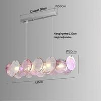 Lustre de salon français de luxe médiéval et romantique en verre rose, lumière chaude pour chambre à coucher, suspension principale