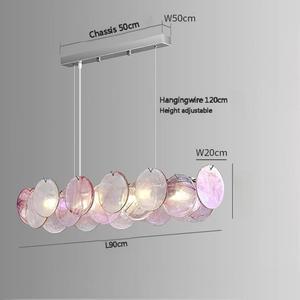 Lustre de salon français de luxe médiéval et romantique en verre rose, lumière chaude pour chambre à coucher, <span class=keywords><strong>suspension</strong></span> principale - Product Image 4
