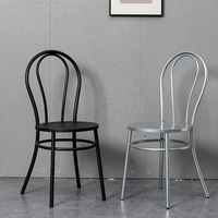 Chaise d'art en fer de style américain vintage pour la maison Chaise à dossier en métal pour le café, le lait et le thé Meubles de barbecue