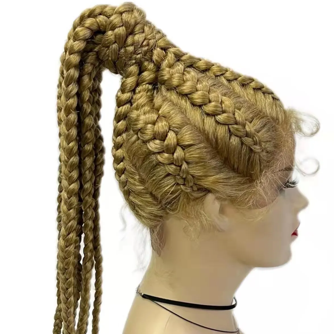 8 Braids Wig 1/27 1B 1/99j 27/613 1/30 1/613 Ready To Ship Ponytail Braided Wigs Dreadlock Twist Braided Lace Front Wigs