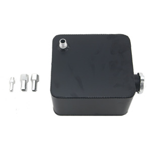 Réservoir d'eau auxiliaire en alliage d'aluminium, réservoir de refroidissement de 2,5 l pour modification de voiture, ajustement universel, argent noir - Product Image 5