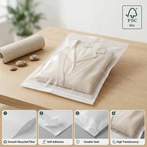 Sacs écologiques pour vêtements, sacs <span class=keywords><strong>en</strong></span> <span class=keywords><strong>papier</strong></span> glassine personnalisés certifiés FSC - Product Image 2