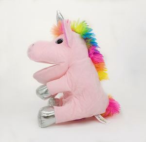 Unicornio de peluche con boca móvil abierta, marionetas de mano, dedos, juego de rol imaginativo, juguete interactivo, teatro, marionetas de dedo, unicornio - Product Image 3