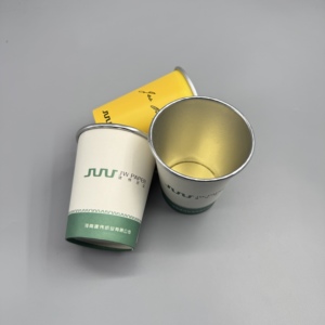 Vaso de papel recubierto de PE PLA de grado alimenticio, con lámina dorada o plateada, desechable, con logo personalizado, para bebidas frías o calientes para llevar. - Product Image 6